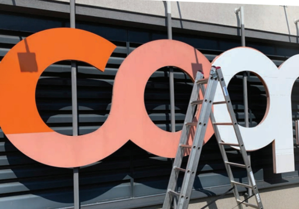 Světelná reklama – logobox s elektroinstalací a montáží